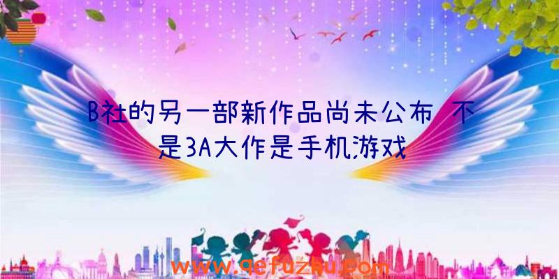 B社的另一部新作品尚未公布